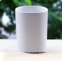 Chậu Gốm Vân Đá Trụ Tròn màu xám ghi