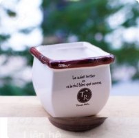 Chậu Gốm Bát Tràng To màu nâu đất cao 20cm